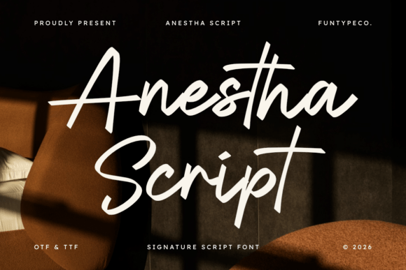 Anestha Script: A Bold and Modern Signature Font for Creative Projects